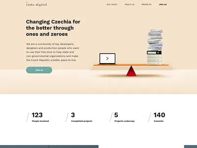 cesko.digital illustration simple ui web