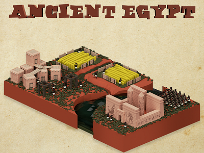 Ancient Egypt #1 3d 3d art blender book children editorial game art illustration isometric kids low poly lowpoly magazine render