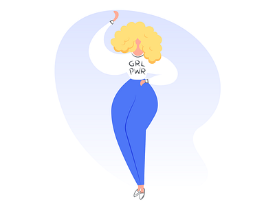 Girl Power cartoon character cute design funny girl girl power grlpwr happy illustration modern power ui vector woman