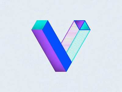 36 Days of Type: V 36days v 36daysoftype 3d design gradient illustration illustrator isometric letter lettering pattern texture type typography