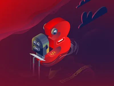 3 Days 3 36daysoftype before big developer eyes liftoff lips monocle vector water