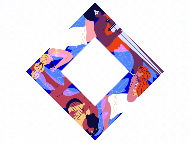 Godess motion motion festival animated gif animation flat design flower gif god godess illustration illustrator motion design myth mythological mythology plant sword women