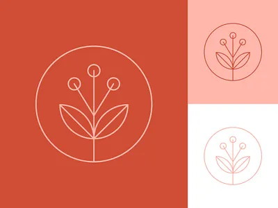 Floral mark branding floral flower icon logo stamp stroke