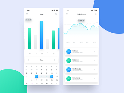 Enjoy yourself animation app blue dashboard data date design flat ui ux