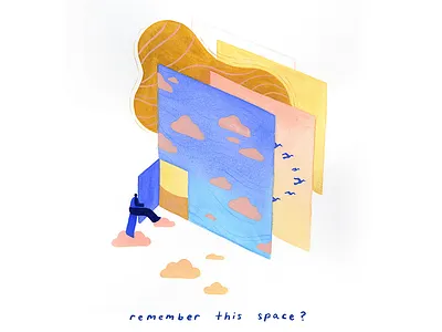 02. remember this space? calm conceptual illustration editorial illustration illustration meditation mindfulness pause peaceful rest vignette