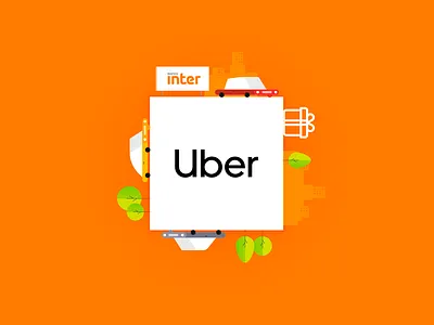 Uber + Banco Inter banco inter car cars city giftcard transport tree uber