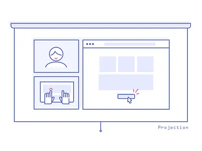 Accessibility testing illustration - 02 accessibility computer illustration lineart projector screen shopify user testing vector