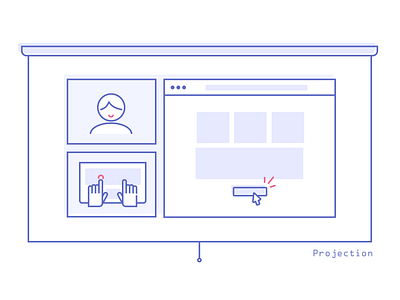Accessibility testing illustration - 02 accessibility computer illustration lineart projector screen shopify user testing vector