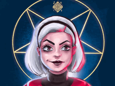 Deville spellman deville faire girls hell illustration motion design portrait sabrina spellman tv show witch wizard