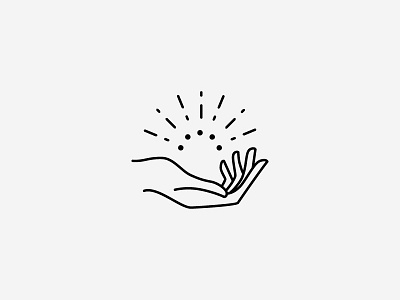 PRESS Modern Massage Logo Mark Concept branding design geometric hand illustration line art minimal modern simple