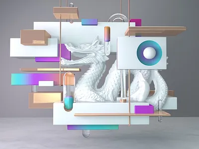 Obtuse Dragon 3d abstract art cinema 4d dragon