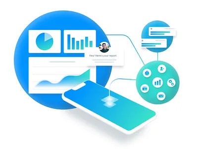 Growth Marketing Illustration colors design diagram gradient graphic design growth marketing illustration illustration design illustrations marketing collateral marketing page marketing site ui design