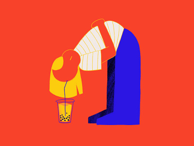 Boba boba character design illustration photoshop