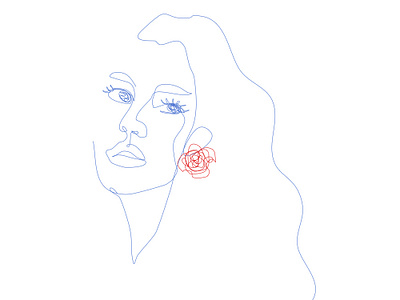 One Line Drawing Portrait digitalart illustration one line vector