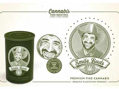 Cannabis Farm Industries Label & Logo Badge Template badge buds canada cannabis cbd cultivation farm ganja industries label logo marijuana oils plantation template