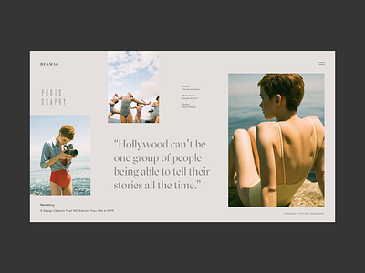 Article page photo grid with horizontal scroll blog branding concept desktop editorial fashion fashion blog fashion magazine grid homepage interface landing page typogaphy ui ux web deisgn