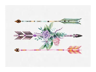 Aurrow's Print arrow arrowhead flower illustrator print spring vector