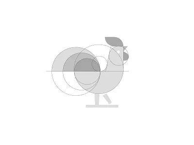 Rooster grid icon logo rooster symmetrical