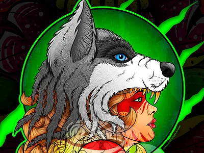 Strength-Wolf adobe illustrator adobe photoshop chiris concept design design hair illustration makeup nature vector wacom bamboo wolf woman