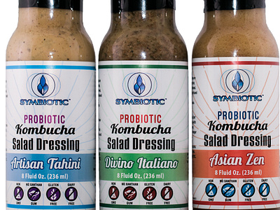 Symbiotic Dressings branding label design logo design product design vector art