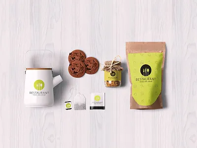 Restaurant design illustration logo typography