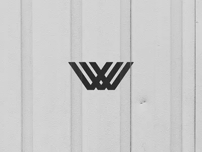 WV corporation icon industrial initials letters logo metal monogram texture