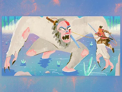 Sekiro's Guardian Ape colorful fromsoft fromsoftware gorilla guarian ape monkey ninja plants sekiro shadows die twice sword water