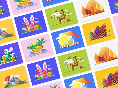 Illustrations Collection art branding card china colors continue to work hard design handwork illustration interface interface design postcard postercard typography ue ui ux web