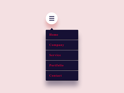 Daily UI Challenge #027 Dropdown black clean color cool dailyui dark dropdown hamburger light menu pink simple web white