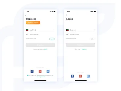 Rregister/Login design ui 设计
