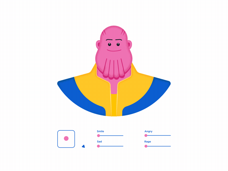 THANOS Head Rig 2danimation animated gif animation animation after effects avengersendgame blue character animation characterdesign combination dribbble dribbble best shot face gif illustration joysticks joysticks n sliders latest pink vector villian
