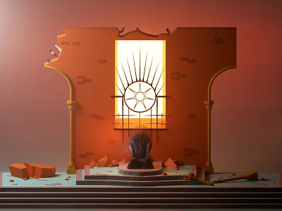 Game of Thrones - Westeros Iron Throne 3d 3d art 3d artist animation blender blender 3d blender3d building desiger design game of thrones illustration iron throne isometric lighthouse low poly lowpoly model polygon render