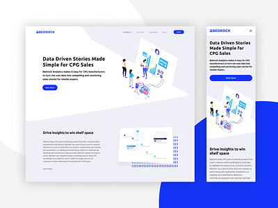 Bedrock Homepage analytics branding data design illustration landing sales typography ui ux