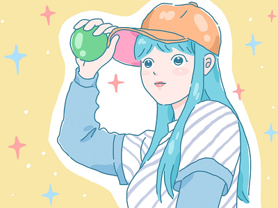 Teenage girl-2 art girl illustration