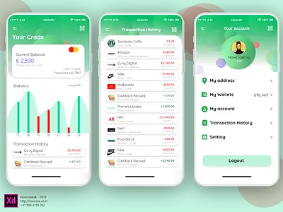 Finance App v2 adobe xd app branding chart clean clean app dasboard design graph icon iphone profile typography ux vector web