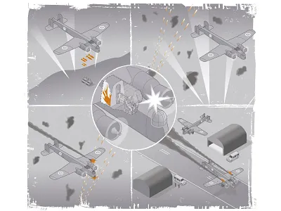 Medal Of Honour: Leonard Cheshire adobe illustrator aircraft explanatory feature history illustration infographic information design isometric design vector vector illustration war