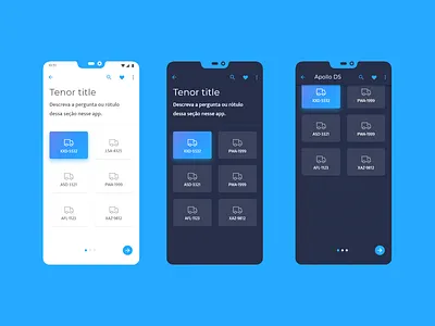 Light and Dark Version mobile App android android app blue dark version inspiration ios light version selection title ui