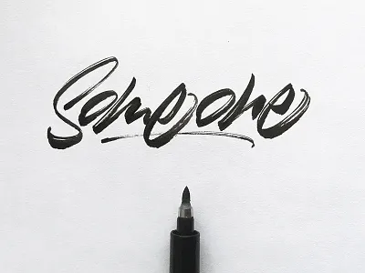 Someone art artist brush brushpen brushscript calligraphy customtype design graphic design lettering logo logo design logotype signature type typography