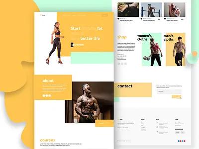 fitness zone design illustrator ui ux web website