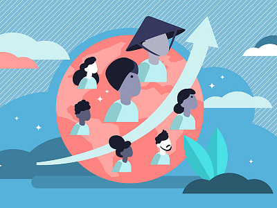 World Population Growth asia birth china concept flat illustration global growth humanity humans india population progress social statistics trend world