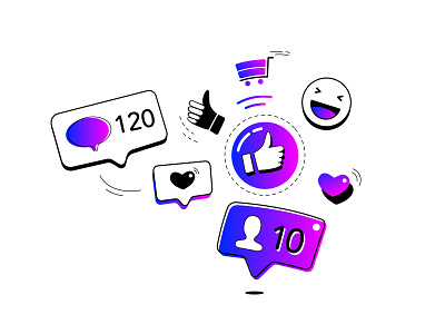 Social Media Illustration design flat graphic illustration painting vector website