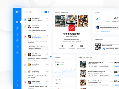 Restaurant Management Dashboard app clean concept dash dashboard design food food app hospitality interface management minimal order restaurant restaurant app simple software ui ux web