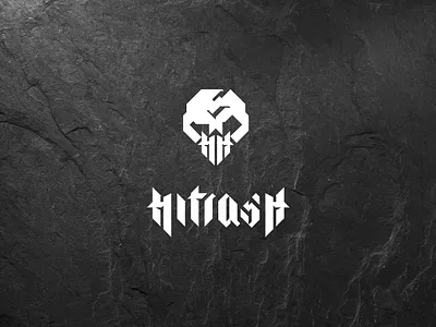 DJ Hitrash clubbing dark theme dj logo nightlife skull techno turntables vinyl