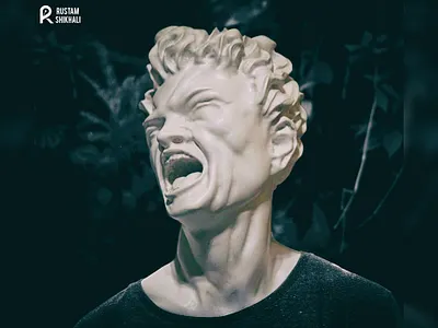 man and sculpture color design fantasy illustration photoshop sculpture socialmedia