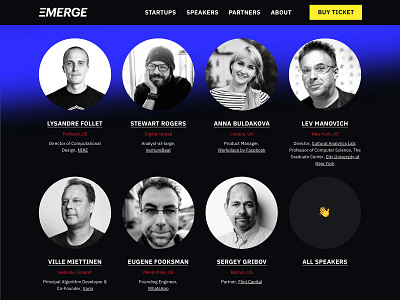 EMERGE branding business communication conference creative development event identity investors landing logo media meetup party speakers startup tech technology ui website