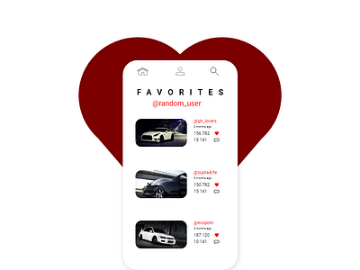 Favorites Ui #044 daily 100 challenge dailyui dailyui044 dailyuichallenge design favorites new newtodribbble simple design social app typography ui ui ux design ui100 ui100days vector