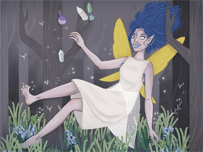 Forest Fairy cintiq crystal digital illustration digital painting drawing fairy fairy tale fairytale forest illustration illustrator kidlit kids illustration magical nymph photoshop potion wacom wacom cintiq woods