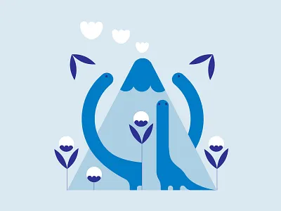 Three Dinosaurs blue dinosaur herring haggis volcano