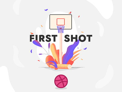 Hello Dribbble basket basketball dribbble dribbble best shot firstshot hello illustration nature