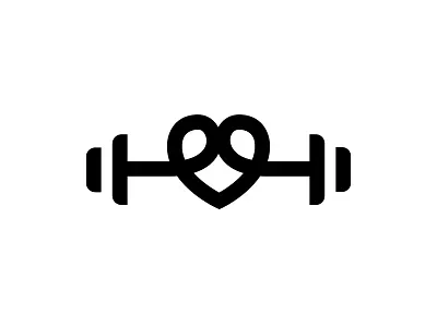 Love Workout design gym heart icon logo love negativespace partners weight workout